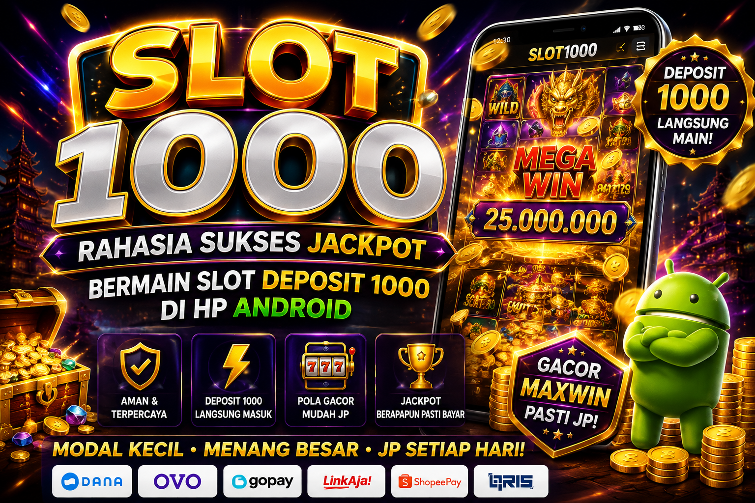 SLOT 1000 - Rahasia Sukses Jackpot Bermain Slot Deposit 1000 di HP Android